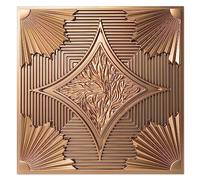 Art3d 61x61cm Drop Ceiling Tiles 24x24 in Bronze Pack of 12, 3D Wainscoting Ceiling Panels Glue Up Cover 48 Sq.ft