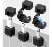 Art3d 8 Pack Magnetic Cable Clips, Black Cable Holder Management, Self Adhesive Wire Holder Organiser Backing Cord Organizer for Office Home Organization, Desk, Wall, Nightstand, Phone, Car