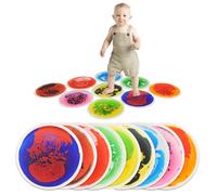 Art3d 9PCS Round Sensory Floor Tiles for Kids, Toddlers and Children, Colorful Liquid Sensory Activity Mat for Active Play and Decorative,11.8 inch x 11.8 inch