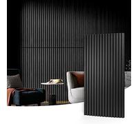 Art3d Acoustic Panels for Wall and Ceiling 2 Wooden Slats Sound Absorbent 3D Panel with Wood Finish Black Covering 1.44㎡