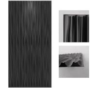 Art3d Black Large PVC 3D Wall Panels for Interior Wall Décor, Drop Ceiling Tile 2x4, 3D Textured Wavy Wall Panels Decorative, Pack of 6 Tiles(47.2"×23.6")