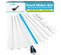 Art3d Cable Trunking Kit, 3.05 Meter Cable Cover Wire Hiders for Wall, Self Adhesive Wire Trunking Cable Raceway, Cable Management Kit for Home Office - 8X L380mm, W24mm H14mm, White