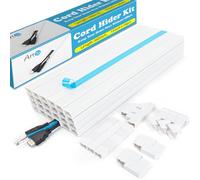 Art3d Cable Trunking Kit, 9.14 Meter Cable Cover Wire Hiders for Wall, Self Adhesive Wire Trunking Cable Raceway, Cable Management Kit for Home Office - 24X L380mm, W24mm H14mm, White