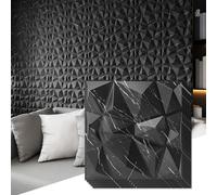 Art3d Decorative 3D Wall Panels in Diamond Design, 12"x12" Black Marble for Home and Office Decor (33 Pack)