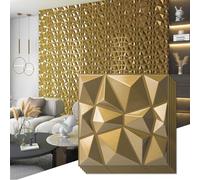 Art3d Decorative 3D Wall Panels in Diamond Design, 12"x12" Gold for Home and Office Decor (33 Pack)