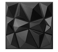 Art3d Decorative 3D Wall Panels in Diamond Design, 12"x12" Matt Black for Home and Office Decor (33 Pack)