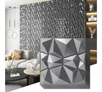 Art3d Decorative 3D Wall Panels in Diamond Design, 12"x12" Silver for Home and Office Decor (33 Pack)