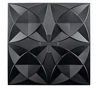 Art3d Decorative Ceiling Tile 24 x 24in. Glue up, Suspended Ceiling Tile Pack of 12 Black Floral