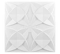Art3d Decorative Ceiling Tile 24 x 24in. Glue up, Suspended Ceiling Tile Pack of 12 White Floral
