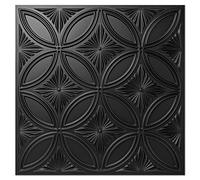 Art3d Decorative PVC Drop Ceiling Tiles, 2 x 2 ft, 12-Pack, Black
