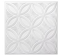 Art3d Decorative PVC Drop Ceiling Tiles, 2 x 2 ft, 12-Pack, White