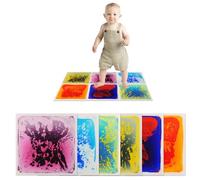 Art3d Liquid Sensory Floor Activity Tiles, 11.8"x11.8" Square, Multicolor, 6 Tiles