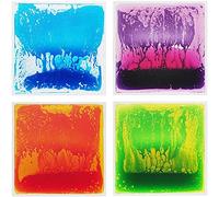Art3d Liquid Sensory Floor Decorative Tiles,15.8"x15.8" Square, Colorful, 4 Tiles