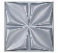 Art3d Matt Grey Silver 3D Wall Panel PVC Flower Design Cover 3 Sq Meter, for Interior Wall Decor in Living Room,Bedroom,Lobby,Office,Shopping Mall