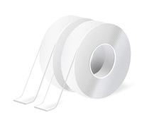 Art3d Nano Double-Sided Adhesive Tape (2-Roll of 10FT), Multipurpose Transparent Foam Tape for Carpet Mats/Paste Items/Photos Frames/Craft Wall Mounting