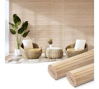 Art3d Natural Bamboo Wall Panel for Interior Wall Decor, Renewable Pole Wrap Wainscoting Paneling for Wall Ceiling Furniture Cabinet Office, 12 x 96 Inch, 2-Pack - Carbonized