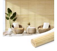 Art3d Natural Bamboo Wall Panel for Interior Wall Decor, Renewable Pole Wrap Wainscoting Paneling for Wall Ceiling Furniture Cabinet Office, 12 x 96 Inch - Raw