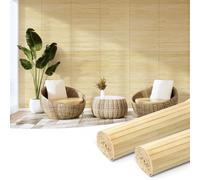 Art3d Natural Bamboo Wall Panel for Interior Wall Decor, Renewable Pole Wrap Wainscoting Paneling for Wall Ceiling Furniture Cabinet Office, 12 x 96 Inch, 2-Pack - Raw