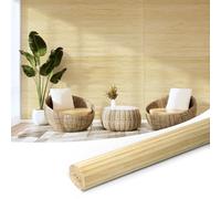 Art3d Natural Bamboo Wall Panel for Interior Wall Decor, Renewable Pole Wrap Wainscoting Paneling for Wall Ceiling Furniture Cabinet Office, 48 x 96 Inch - Raw