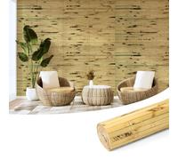Art3d Natural Bamboo Wall Panel for Interior Wall Decor, Renewable Pole Wrap Wainscoting Paneling for Wall Ceiling Furniture Cabinet Office, 12 x 96 Inch - Light Burned