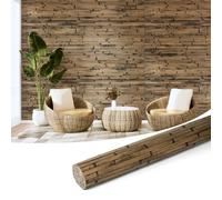Art3d Natural Bamboo Wall Panel for Interior Wall Decor, Renewable Pole Wrap Wainscoting Paneling for Wall Ceiling Furniture Cabinet Office, 48 x 96 Inch - Dark Burned