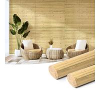 Art3d Natural Bamboo Wall Panel for Interior Wall Decor, Renewable Pole Wrap Wainscoting Paneling for Wall Ceiling Furniture Cabinet Office, 12 x 96 Inch, 2-Pack - Natural