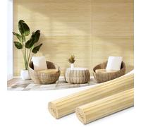 Art3d Natural Bamboo Wall Panel for Interior Wall Decor, Renewable Pole Wrap Wainscoting Paneling for Wall Ceiling Furniture Cabinet Office, 48 x 96 Inch, 2-Pack - Raw