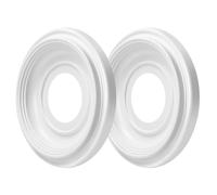 Art3d Non-Phthalate PVC Ceiling Medallion, Ceiling Light Cover Plate, Hole Cover for Light and Ceiling Fans, Fits Canopies up to 7.5", Ideal for Living Room, Bedroom, Renovation, 2 Pcs Set