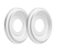 Art3d Non-Phthalate PVC Ceiling Medallion, Ceiling Light Cover Plate, Hole Cover for Light and Ceiling Fans, Fits Canopies up to 7.25", Ideal for Living Room, Bedroom, Renovation, 2 Pcs Set