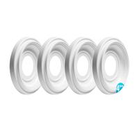 Art3d Non-Phthalate PVC Ceiling Medallion, Ceiling Light Cover Plate, Hole Cover for Light and Ceiling Fans, Fits Canopies up to 7.25", Ideal for Living Room, Bedroom, Renovation, 4 Pcs Set