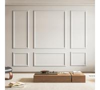 Art3d Pre-Cut Wall Molding Set of 6 pcs, Ready-to-Assemble Wainscoting Panels for Interior Wall Décor Living Room Bedroom Accent Wall - Installed with Glue, 3 Top 3 Bottom