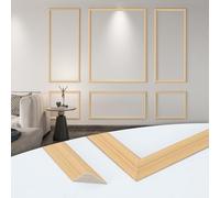 Art3d Pre-Cut Wall Molding Set of 6 pcs, Ready-to-Assemble Wainscoting Panels for Interior Wall Décor Living Room Bedroom Accent Wall - Installed with Glue, 3 Top 3 Bottom, Oak