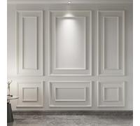 Art3d Premade Bilinear Frame Accent Molding Set, Pre-Cut Decorative Wainscoting Panel for Home Décor, Ready-to-Assemble Glue-On Wall Trim for Living Room Bedroom Corridor, 6 Separate Bilinear Frame