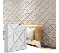 Art3d PVC 3D Wall Panel, Decorative Wall Tile in White 12-Pack 19.7"x19.7"