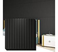 Art3d Slat Wall Panel, 3D Fluted Textured Panel 12-Tile 19.7 x 19.7in. - Black