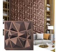 Art3d Textures 3D Wall Panels Diamond Design, 32 Sq.Ft PVC Interior Wall Decor for Living Room, Bathroom, Kitchen, Pack of 12 Tiles, 19.7 x 19.7 Inch, Antique Copper