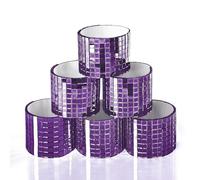 Art3dwallpanels 6 Pack Self Adhesive Glass Mirror Mosaic Disco Tiles Small Square Mirror Sticker for DIY Decoration, 2364 Pieces, Purple