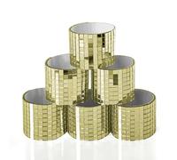 Art3dwallpanels 6 Pack Self-Adhesive Glass Mirror Mosaic Tiles 2364 Pieces Small Square Mirror Tiles Sticker for DIY Craft Decoration, Disco Ball Gold