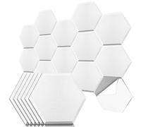 Art3dwallpanels Self Adhesive 20 Pack Acoustic Panels, 14" X 12" X 0.4" Soundproof Wall Panels, High Density Sound Absorbing Panels Hexagon Beveled Edge Sound Dampening Panels, Studio Treatment Tiles