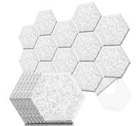 Art3dwallpanels Self Adhesive 20 Pack Acoustic Panels, 14" X 12" X 0.4" Soundproof Wall Panels, High Density Sound Absorbing Panels Hexagon Beveled Edge Sound Dampening Panels, Studio Treatment Tiles
