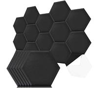 Art3dwallpanels Self Adhesive 20 Pack Acoustic Panels, 14" X 12" X 0.4" Soundproof Wall Panels, High Density Sound Absorbing Panels Hexagon Beveled Edge Sound Dampening Panels, Studio Treatment Tiles