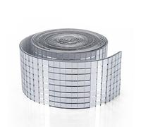 Art3dwallpanels Self-Adhesive 5664 Pieces Glass Mosaic Mirror Tiles Square Sticker Disco Ball for DIY Craft Decoration (Silver, 1 Large Roll)