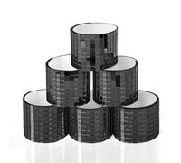 Art3dwallpanels Self-Adhesive Mosaic Tiles, Square Glass Mirror Mosaic Tiles, for DIY Craft Decorations (Black, 6 Rolls)