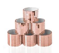 Art3dwallpanels Self-Adhesive Mosaic Tiles, Square Glass Mirror, Mosaic Tiles, Mirror for DIY Craft Decoration (Rose Gold, Pack of 6)