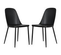 arta duo black plastic dining chairs in pair