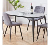 arta sintered stone rectangular dining table - white gloss