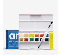 Arta : Watercolour : Half Pan : Pocket Box Set : 12 Half pans and Brush