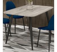 arta wooden rectangular dining table with black legs in grey oak