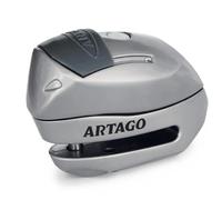 Artago 24S.6M Alarm Disc Lock 120dB ON Button, Warning Function LED, Replaceable Module, Waterproof, Optional Bracket, ø6mm Click Locking, Universal Anti Theft Wheel Lock for Motorcycle Scooter