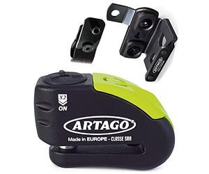 ARTAGO 30X4 Pack Anti-Theft Disc Lock with Alarm 120db High Security + Bracket for Honda CRF 1000L Africa Twin, SRA Approved and Sold Secure Gold